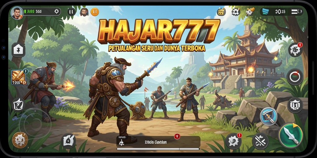 Screenshot gameplay HAJAR777 menunjukkan petualangan seru di dunia terbuka.