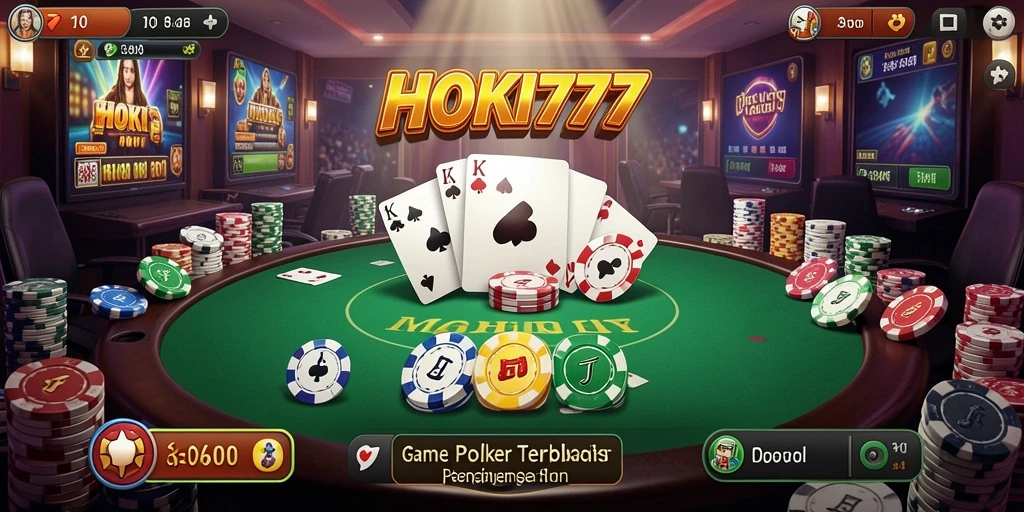 Screenshot HOKI777 menampilkan gameplay Poker yang mendebarkan.