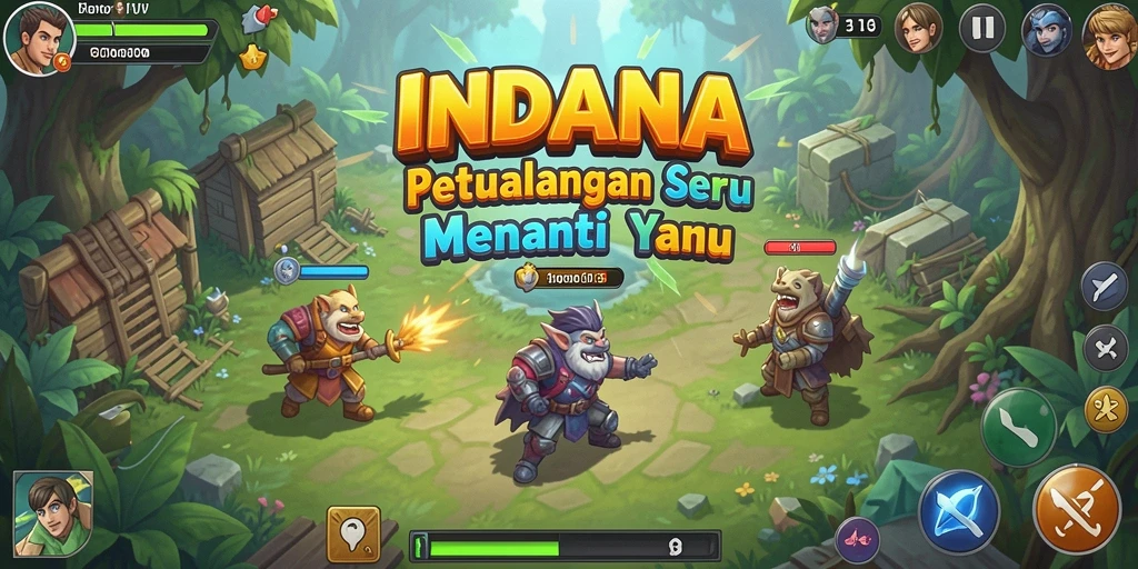 Tampilan gameplay INDAAA dengan lingkungan petualangan yang indah.