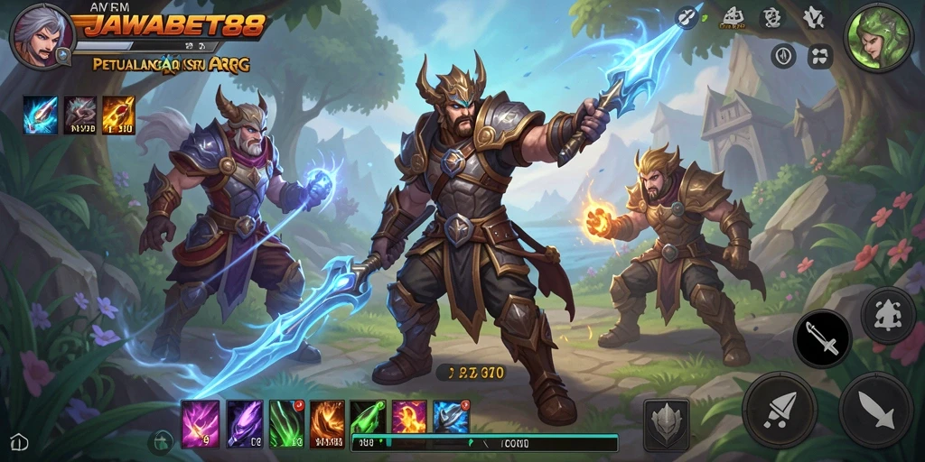 Tampilan seru gameplay ARPG JAWABET88 dengan aksi pertarungan yang mendebarkan.
