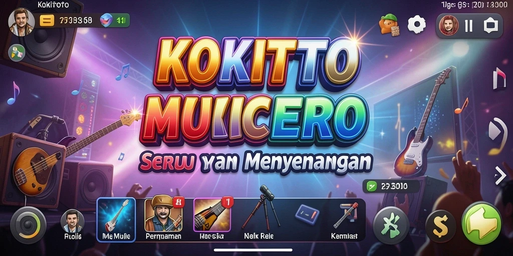 Screenshot KOKITOTO menampilkan pengalaman bermain musik yang seru.