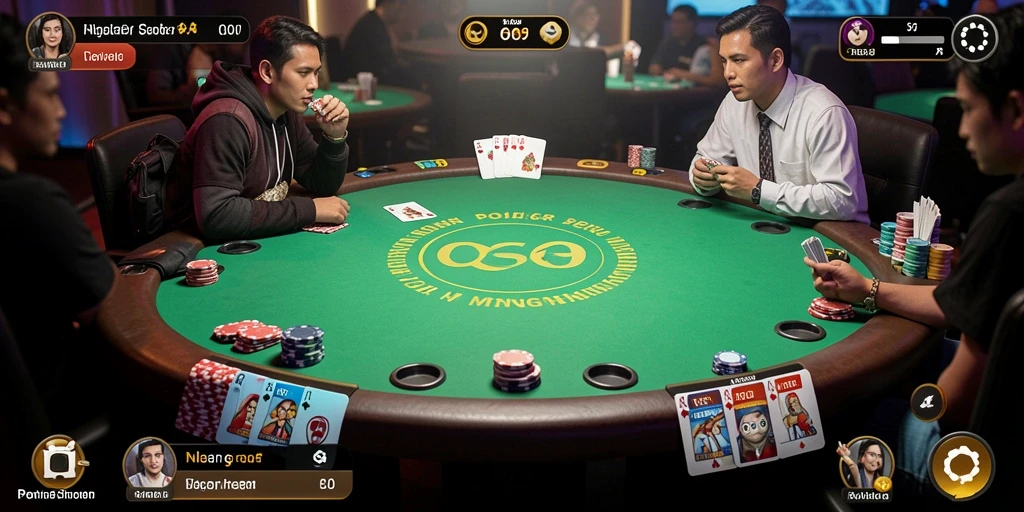 Tampilan gameplay OCE69 yang mendebarkan saat bermain poker.